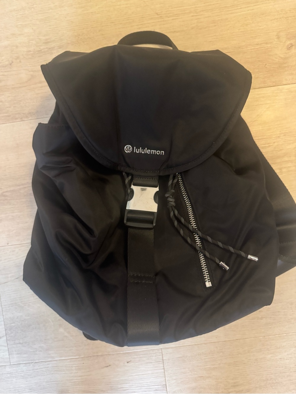 lululemon athletica Black Nylon Drawstring Backpack 10L